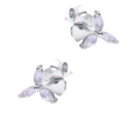 Little Three Petal Flower Silver Stud Earring STS-6210
